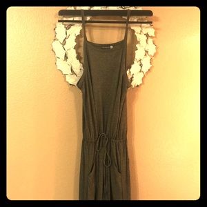 Comfy army green knit romper